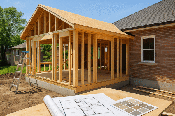 Plans et construction pour l'agrandissement de maison